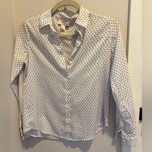 Size XXSP LOFT polka dot button up blouse